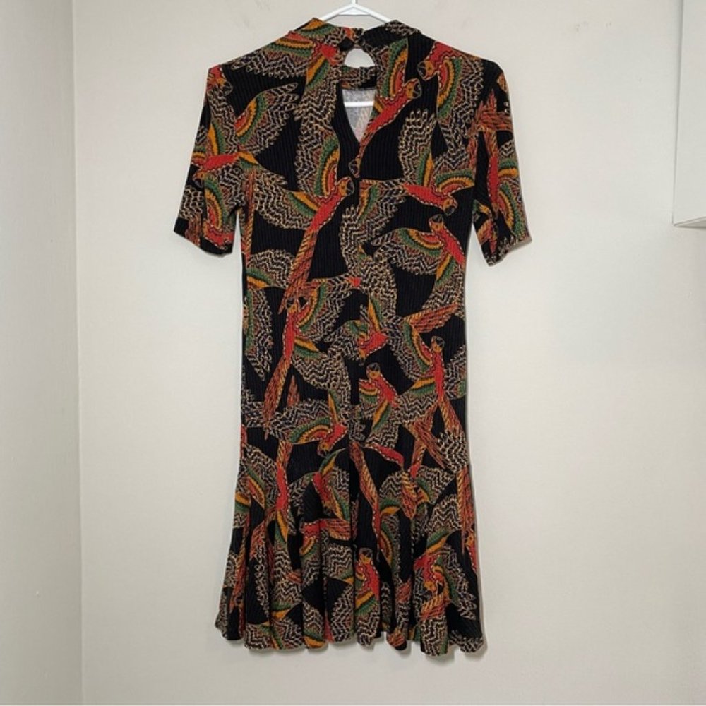Farm Rio Ancestral Rib Ruffle Mini Dress size L - Picture 5 of 10